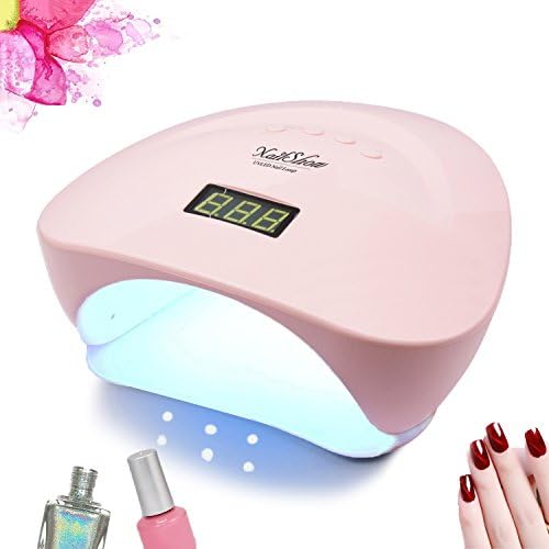 48W LED UV Nail Dryer NailShow Curing Lamp for Fingernail &amp; Toenail Gels Based Polishes with LED Display, Automatic Sensor and 4 Timer Setting (Pink)
