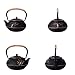 JUEQI 900 ML Old Dutch Cast Iron Teapot, Enamel Craft Tetsubin Japanese Cast Iron Tea Kettle with Stainless Steel Infuser Strainer, Enamel-Coated Interior Plum Bamboo Pattern