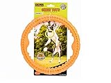 Elite Frisbee Dog Dentals Chew Toy Ring Aggressive Tougher Chewers Durable Pet Flying Discs Toy Mango Flavor TPR Material,Orange