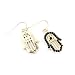 Gold-tone Black Buddha Hand,Hamsa Hand Dangle Drop Earrings