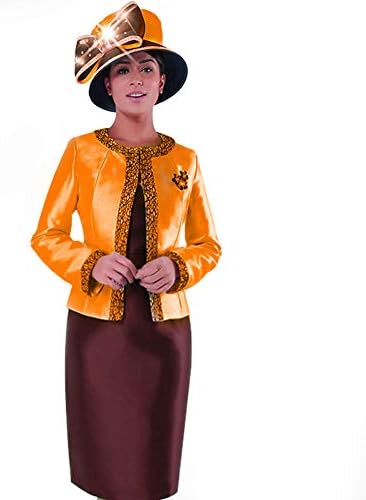 Kueeni Women Church Suits with Hats Church Dress Suit for Ladies Formal Church Clothes