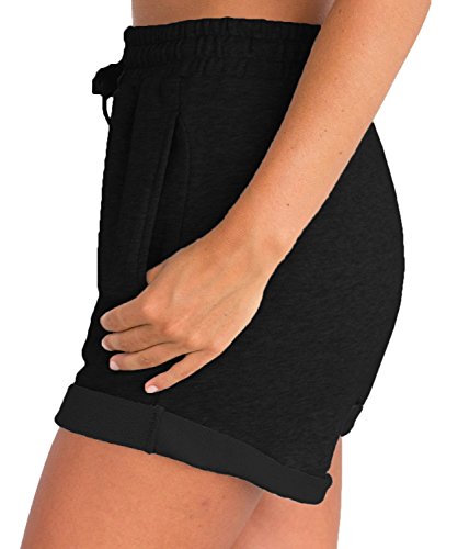 Tengo Women Summer Beach Shorts Juniors Folded Hem Shorts with Drawstring - Image 4
