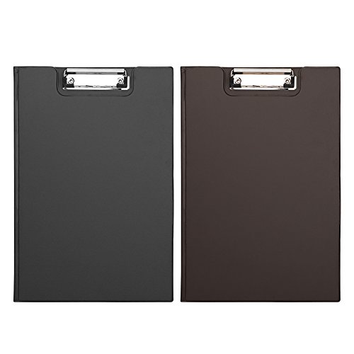 image for LONTG Clipboard FC Size PVC Leather Clipboard Metal Clamp Binder Docum