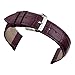 AUTULET 12mm Women's Purple Leather Watch Band Straps Replacement Genuine Calfskin Crocodile Embossed