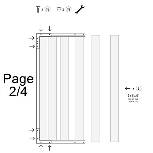 Nuvo Iron PRO6 (Pro 6) Gate Frame, 6 Standard Fence Board Wide x 6’ Long, Black, 6 Foot Pricepulse