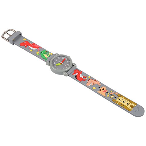 Venhoo Kids Watches 3D Cute Cartoon Waterproof Silicone Children Wrist Watches Time Teacher Gift for Boys Little Child (Gray Dragon)
