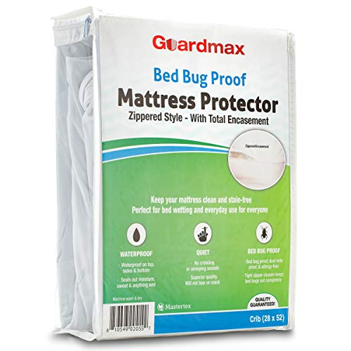 Guardmax Crib Mattress Protector Zippered Encasement Cover Bed Bug Proof Waterproof, Hypoallergenic and Noiseless, Baby & Toddler Crib Size (52 x 28)