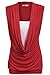 Meaneor Women's Basic Loose Low Cowl Neck Sport Tank Yoga Top Red XXL