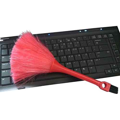 Ankola Cleaning Brush, Multi-Function Mini Keyboard Vehicle Anti-Static Dust Brush Desktop Sweeper Cleaning Home Dusting Brush (Red, 0.80.3'')