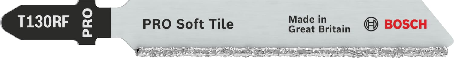 Bosch 3x PRO Soft Tile T130RF Jigsaw Blade (for Tiles, Tiles, Length 83 mm, Professional Accessory Jigsaw)