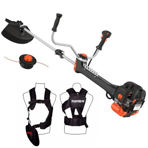 FUXTEC Profi Benzin Motorsense FX-PS152 – Profisense mit Faden und Komfort-Tragegurt – Rasentrimmer mit Antivibrationssystem – 2-Takt Freischneider Fa