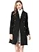Allegra K Women's Winter Coat Elegant Notched Lapel Double Breasted Trench Coat X-Small Black