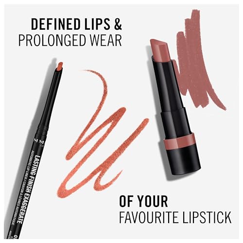 Rimmel Lasting Finish Exaggerate Automatic Lip Liner - Rich, Smooth Formula, Long Lasting - 018 Rose Addiction, .01oz