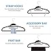ZOBER Rubber Coated Plastic Hangers (20 Pk) Non Slip Rubberized U-Slide Hanger, Ultra Thin Space Saving Suit Hanger, Strap Hooks, 360° Hook