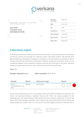 HIV Test - Home Testkit - Verisana