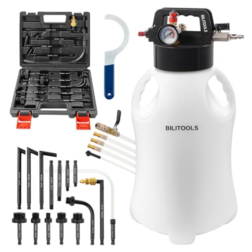 BILITOOLS Pneumatic Pump 8L Car Box Drain Tool | Auto Box Filling with 15 Adapters for Drain & Automatic Filling