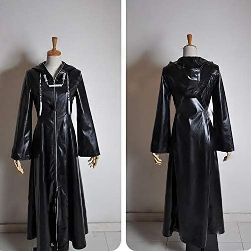Cosplay Costumes Kingdom Hearts Organization XIII Roxas Black Hooded Zip Cloak Coat Jacket Outfit (XL)