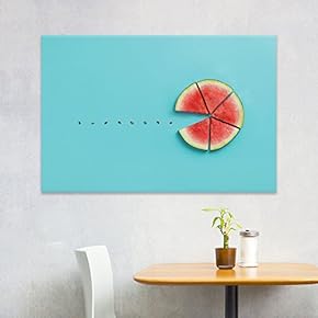 Canvas Wall Art - Watermelon Slices and Seeds - Giclee Print Gallery Wrap Modern Home Art Ready to Hang - 12x18 inches