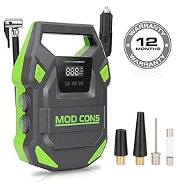 Mod Cons Tyre Inflator Car Bike Portable Air Compressor Pump | 2020 Model 12V 150PSI Digital Auto Tire Inflator With…