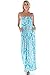 Betsy Red Couture Women's and Plus Size Ruched Strapless Soft Knit Maxi Dress (2X, Sky Blue/White Damask)