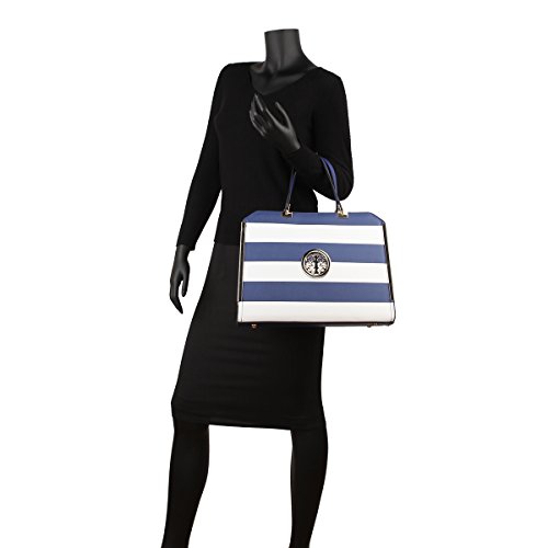 MMK collection Women Fashion Matching Satchel handbags with wallet(690-BL/WT)