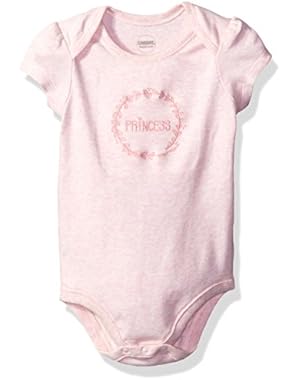 Girls' Short Sleeve Bodysuit, Baby Flamingo, 0-3 mo.