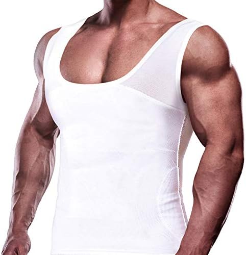 GKVKMens Slimming Body Shaper Vest Chest Compression Shirt Abs Abdomen Slim Tank Top Undershirt