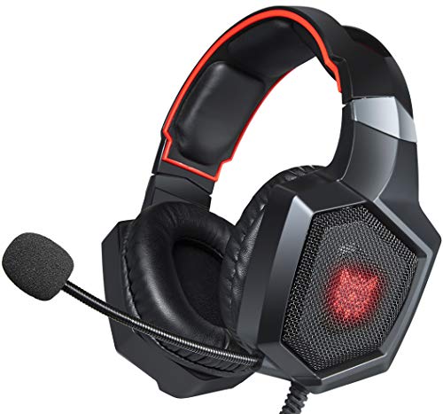 Gaming Headset for PS4,Xbox One,PC,Mac,Gaming Headphone On Ear with Mic (Red)