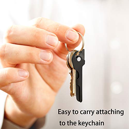 Utility Key 6-in-1 Multifunctional Tool for Outdoor Portable Stainless Steel Folding Screwdrivers and Home Repair Gadget-Black(2 Pack) - Thumbnail 5