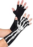 Glow in the Dark Fingerless Skeleton Gloves Costume Accessory
