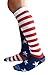 Compression Socks Women & Men 20-30mmhg by Wave (Stripey Stars, L/XL)