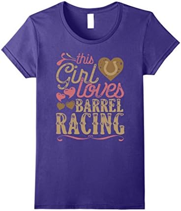 Womens Barrel Racing Shirt Tshirt Gift Tee Horse Horses Riding Small Purple