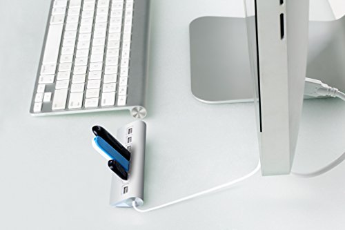 Cateck Premium 7-Port Aluminum USB Hub with 2-Foot Shielded Powered Y-Cable for iMac, MacBooks, PCs and Laptops
