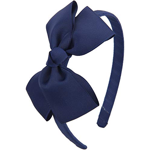 7Rainbows Fashion Cute Navy Blue Bow Headband for Girls Toddlers