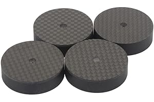 Tertullus 4Pcs Carbon Fiber Speaker Audio Isolation Feet Speaker Spike Pads Turntable Feet Pads Floor Protectors Dampening Pad Amp Feet for Turntable Speaker Subwoofer Etc(40mm×10mm)