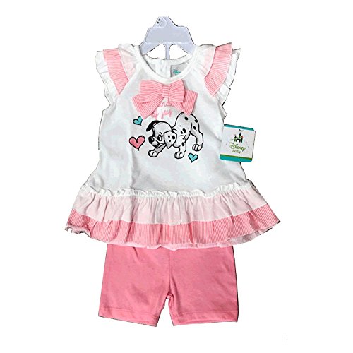 DISNEY GIRL 2 PIECES SET 12-24 MONTHS (12 MONTHS, 0FF WHITE/PEACH)
