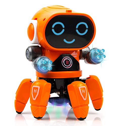 Toysery Pioneer Dancing Robot, Walking Electronic Battery Operated Flashing  Lights and Music Kids Robot, Robot