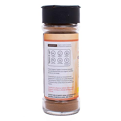 Sri Lankan Premium Quality 100 Pure Organic Ground Ceylon Cinnamon Powder in Glass Jar with