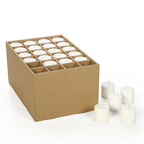 Hosley Set of 72 Unscented White Votive Candles up to 10Hours. Bulk