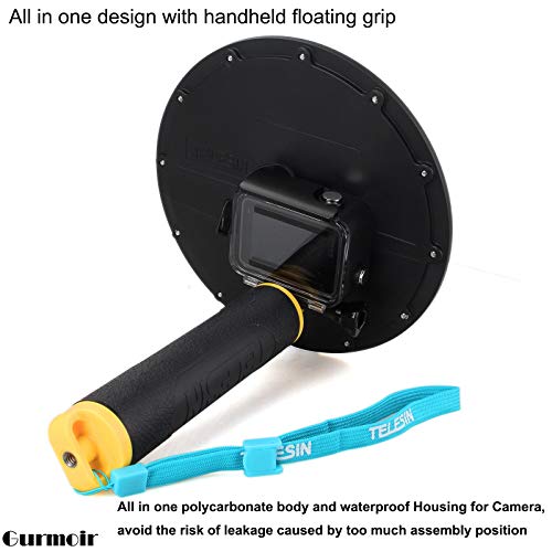 Gurmoir Telesin 6" Dome Lens Dome Port For Gopro Hero 7 Black/Hero 6/Hero 5/Hero (2018) Action Cameras Snorkeling Underwater Diving Dome with Waterproof Housing Case Trigger and Soft Rubber Floating - Thumbnail 5