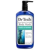 Dr Teal's Deep Maritime Hydrating Sea Kelp Body Wash with Epsom Salts and Essential Oils 24 Ounce- 4 Pack