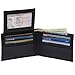 Alpine Swiss Mens Leather Wallet 2-In-1 Bifold Flip up Removable Card Case Crosshatch Black