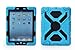 Pepkoo Ipad 2/3/4 Case Plastic Kid Proof Extreme Duty Dual Protective Back Cover with Kickstand and Sticker for Ipad 4/3/2 - Rainproof Sandproof Dust-Proof Shockproof (Blue/Black)
