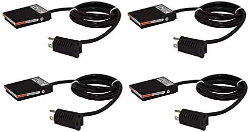 Linemaster T-91-SC3A Treadlite II Foot Switch, Electrical, Single Pedal, Momentary, SPDT Wired N.O, No Guard, Black, 8 ft. Cord with 3 Prong Plug (4-(Pack))