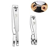 Bigwinner Nail Clippers Set Fingernail and Toenail Clipper Cutter - Stainless Steel Sharp Sturdy Trimmer Set for Men and Women by E-LING (Set of 2)