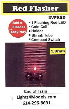 Evan Designs 3VFred Bright Red Flashing End of Train Light LED