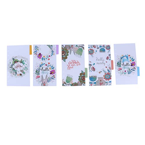 LJSLYJ Flower Pattern Art Paper Index Dividers Category Page Planners Notebook Sheet Binder Category Paper (A6ï¼Œ2)
