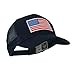 6 Panel Mesh American Flag White Patch Cap - Navy OSFM