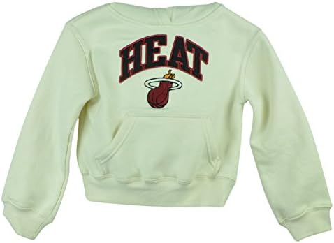 NBA Miami Heat Youth Kids Cream Sweater Hoodie Fleece Winter Hooded Large 10-12