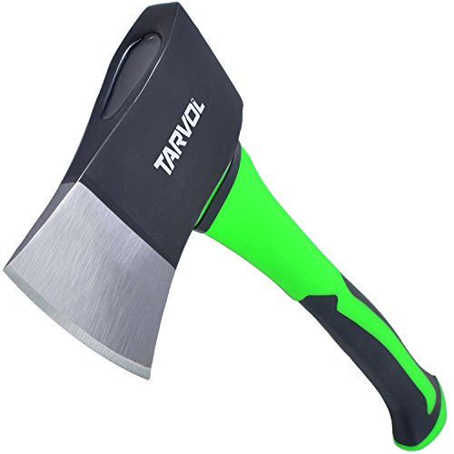 14" Camping Axe (FORGED STEEL HAMMERHEAD HATCHET) Fiberglass Comfort Tomahawk Handle w/ 1 . 25LB CarbonBlade - Perfect for Camping, Hiking, Hunting, Backpacking, Fishing, Chopping Wood, and More!